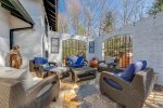 Paved outside seating area